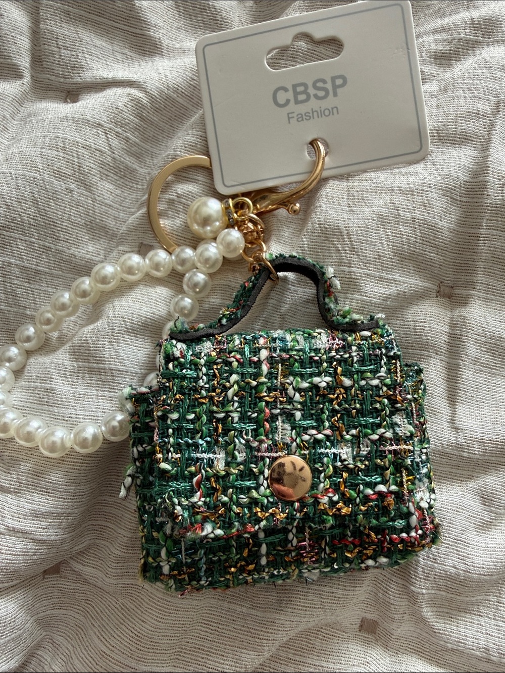 Mini Woven Bag Charm/Key Chain NWT